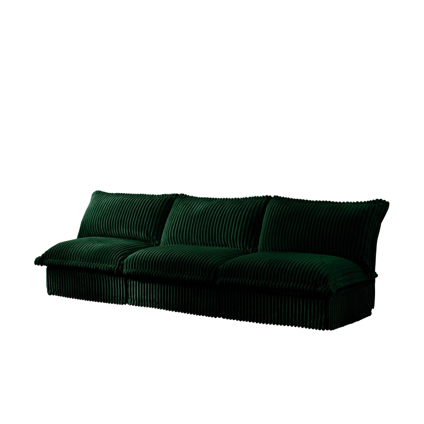 Modern Free Combination Corduroy Modular Armless 3-Seater Sofa Couch