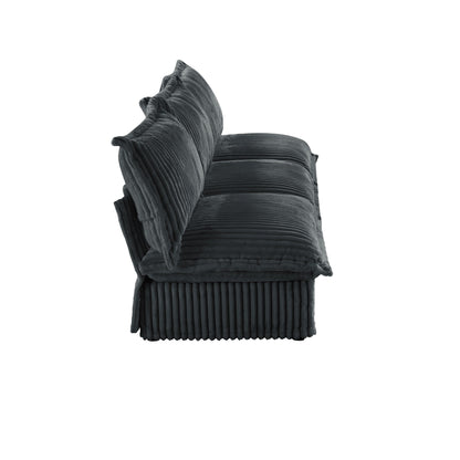 Modern Free Combination Corduroy Modular Armless 3-Seater Sofa Couch