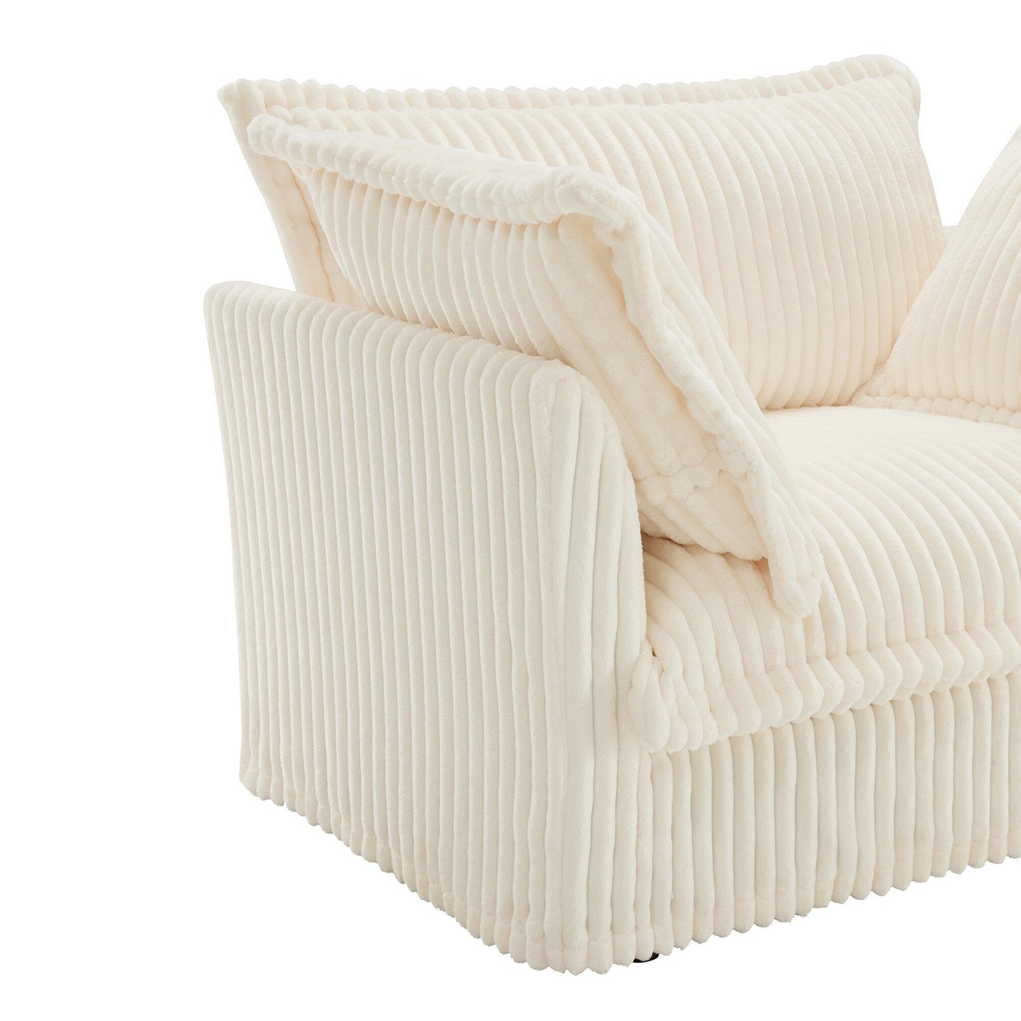 Modern Free Combination Corduroy Modular Armless 3-Seater Sofa Couch