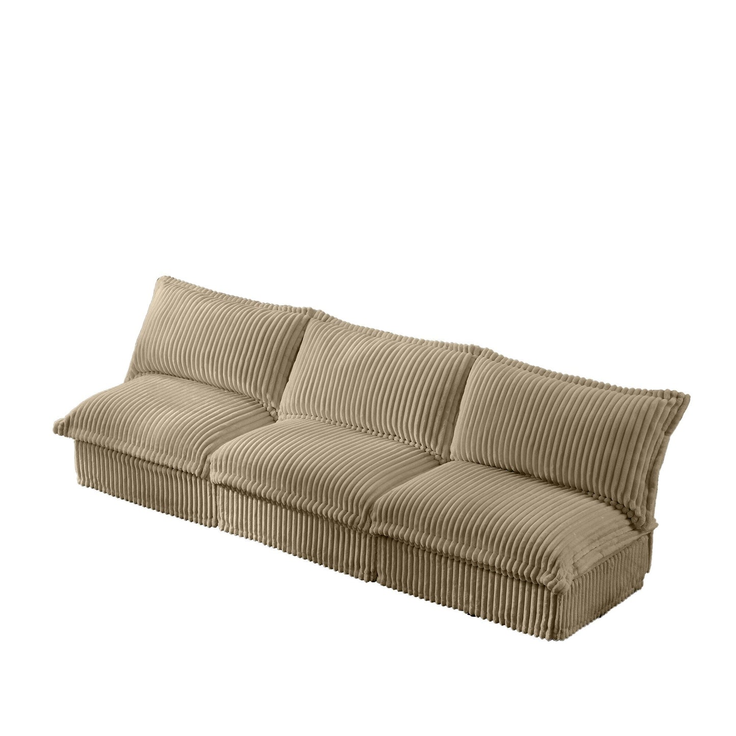 Modern Free Combination Corduroy Modular Armless 3-Seater Sofa Couch