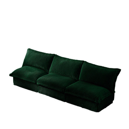 Modern Free Combination Corduroy Modular Armless 3-Seater Sofa Couch