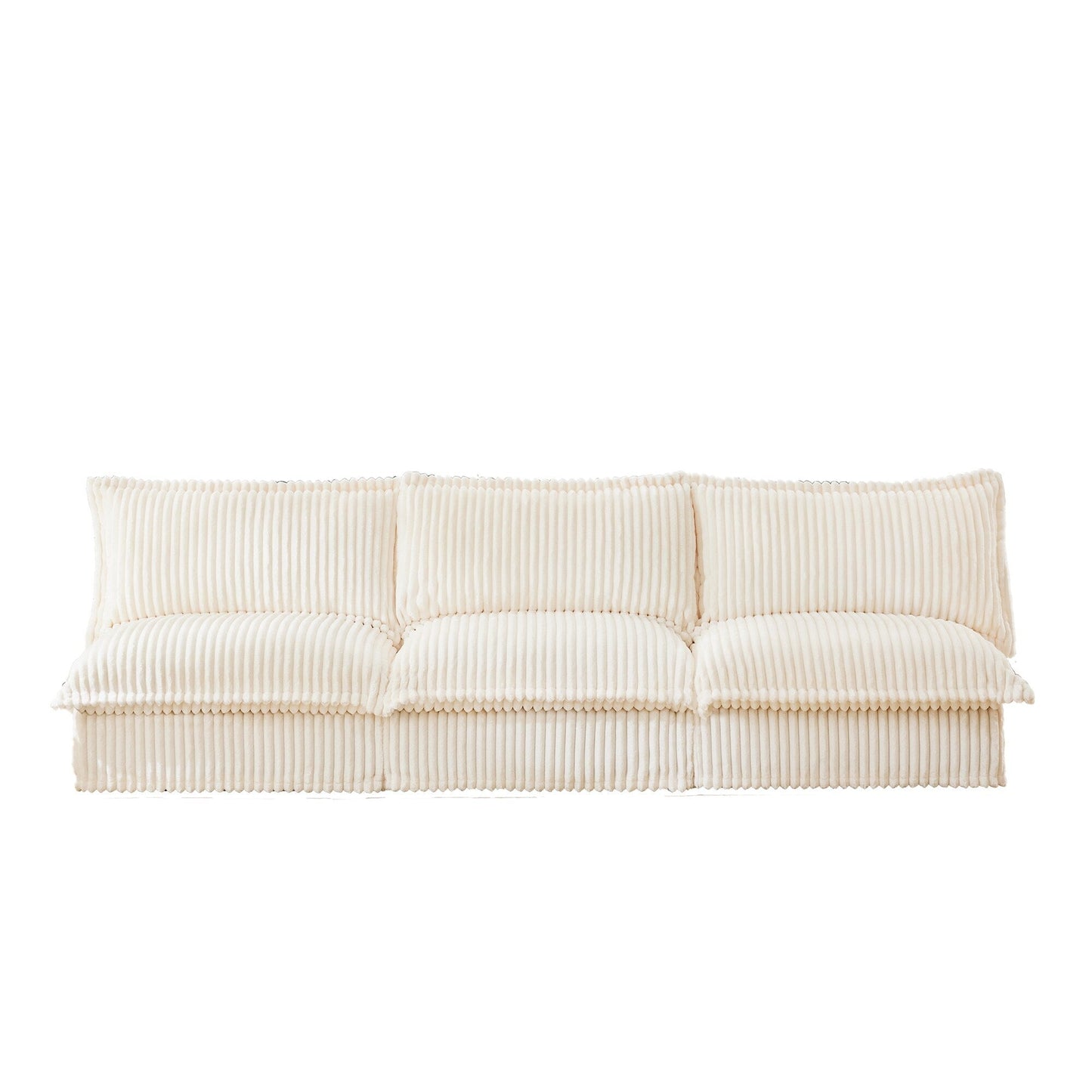 Modern Free Combination Corduroy Modular Armless 3-Seater Sofa Couch