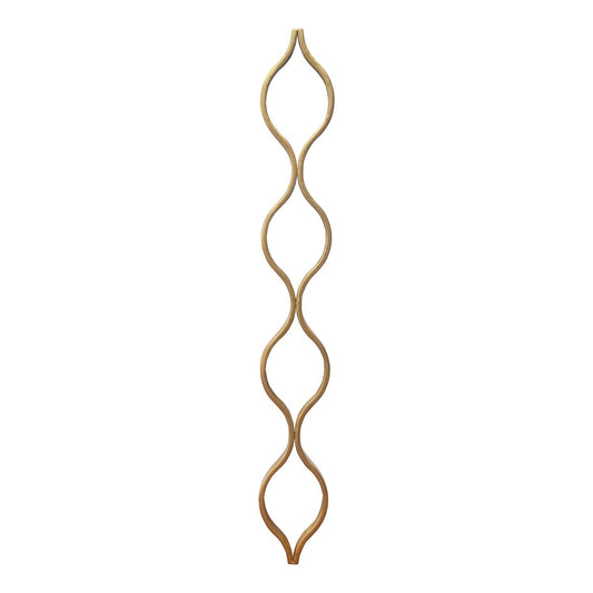 Modern Gold Metal Teardrop Mirror Boho Wall Decor, 37.875 H x 5.125 W