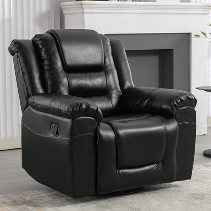 Modern Home Theater Swivel Manual Recliner, Single Sofa Rocking Chair with Wide Armrest and Waterproof Cushions