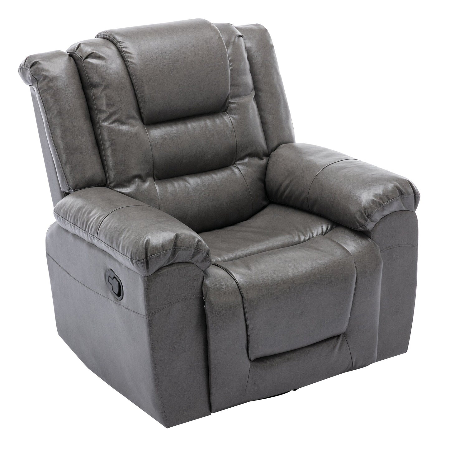 Modern Home Theater Swivel Manual Recliner, Single Sofa Rocking Chair with Wide Armrest and Waterproof Cushions