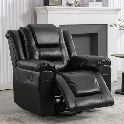 Modern Home Theater Swivel Manual Recliner, Single Sofa Rocking Chair with Wide Armrest and Waterproof Cushions
