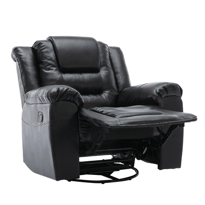 Modern Home Theater Swivel Manual Recliner, Single Sofa Rocking Chair with Wide Armrest and Waterproof Cushions