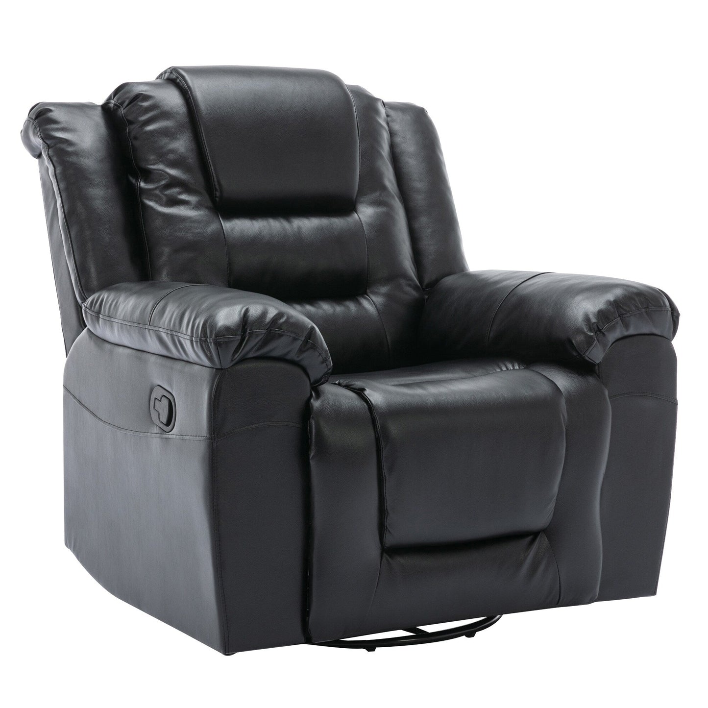 Modern Home Theater Swivel Manual Recliner, Single Sofa Rocking Chair with Wide Armrest and Waterproof Cushions