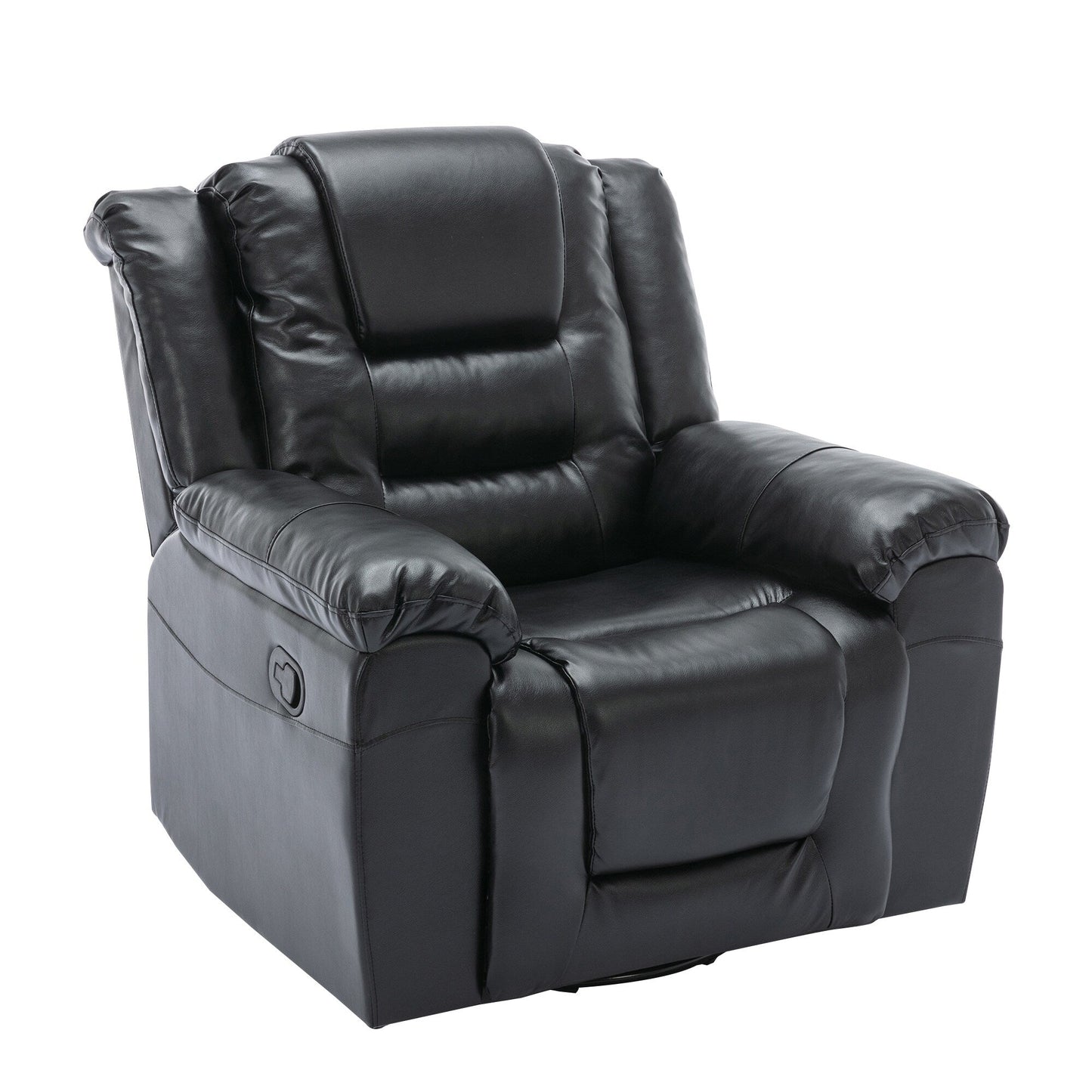Modern Home Theater Swivel Manual Recliner, Single Sofa Rocking Chair with Wide Armrest and Waterproof Cushions