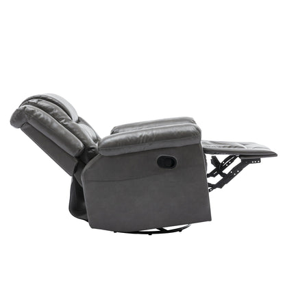 Modern Home Theater Swivel Manual Recliner, Single Sofa Rocking Chair with Wide Armrest and Waterproof Cushions
