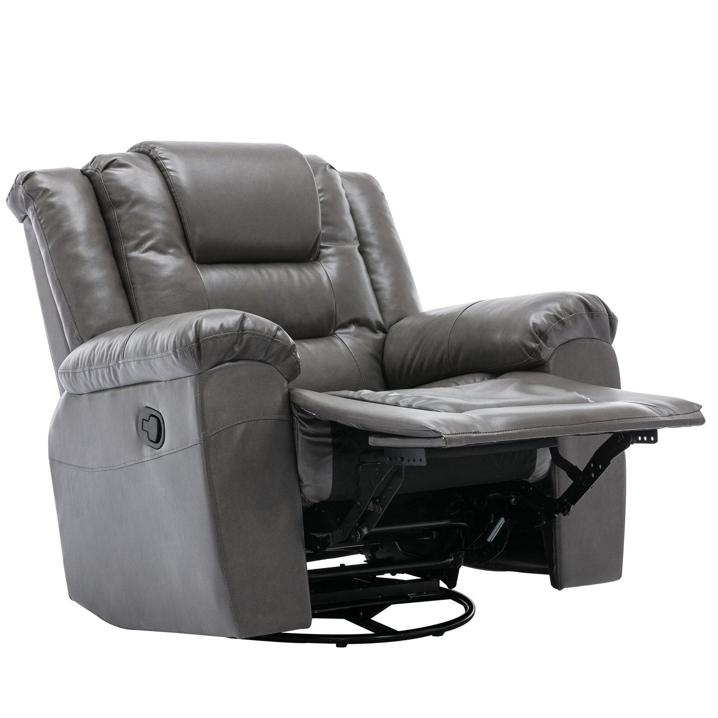 Modern Home Theater Swivel Manual Recliner, Single Sofa Rocking Chair with Wide Armrest and Waterproof Cushions