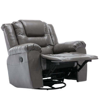 Modern Home Theater Swivel Manual Recliner, Single Sofa Rocking Chair with Wide Armrest and Waterproof Cushions