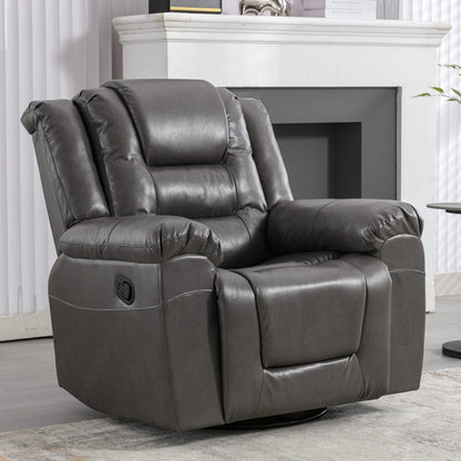 Modern Home Theater Swivel Manual Recliner, Single Sofa Rocking Chair with Wide Armrest and Waterproof Cushions