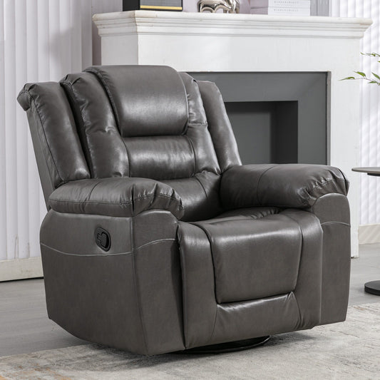 Modern Home Theater Swivel Manual Recliner, Single Sofa Rocking Chair with Wide Armrest and Waterproof Cushions