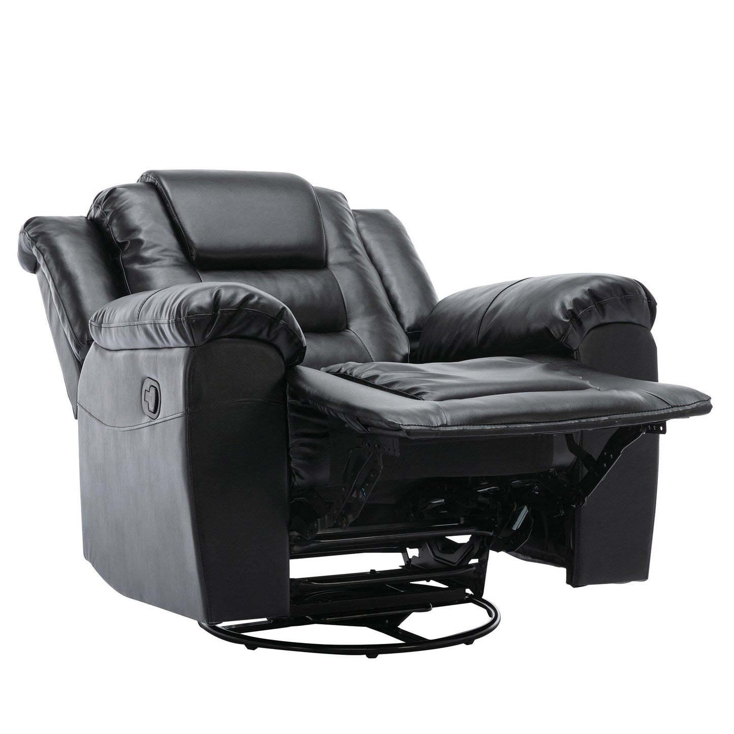 Modern Home Theater Swivel Manual Recliner, Single Sofa Rocking Chair with Wide Armrest and Waterproof Cushions