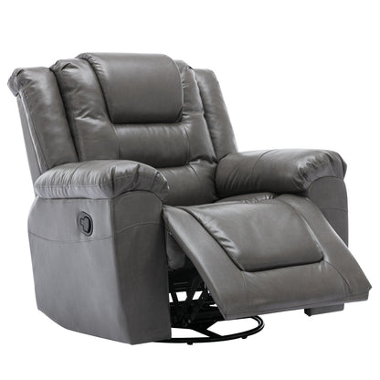 Modern Home Theater Swivel Manual Recliner, Single Sofa Rocking Chair with Wide Armrest and Waterproof Cushions