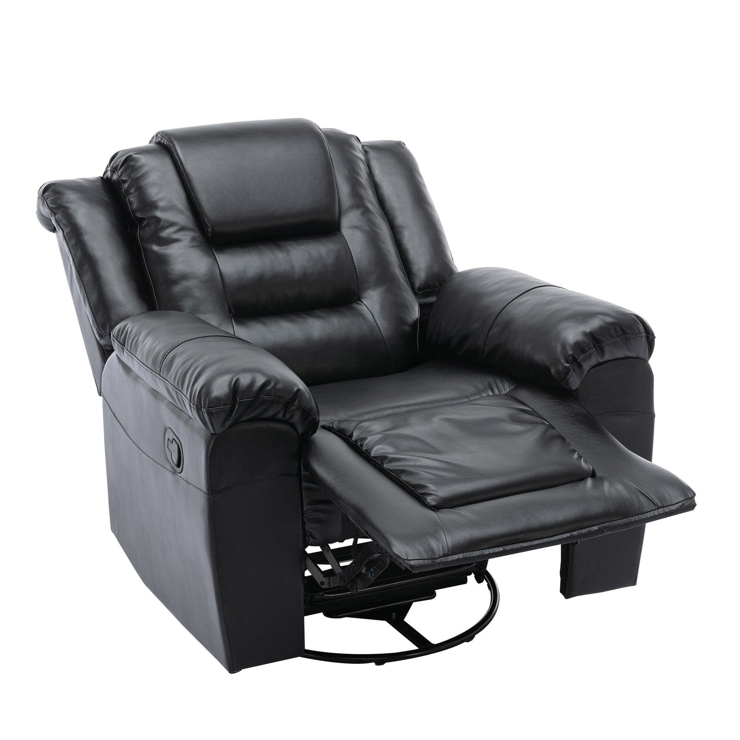 Modern Home Theater Swivel Manual Recliner, Single Sofa Rocking Chair with Wide Armrest and Waterproof Cushions