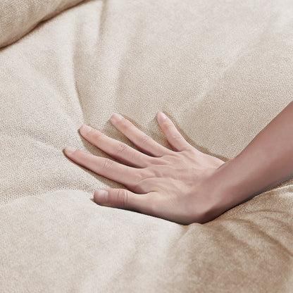 Modern L-Shaped Feather-Filled Sectional Sofa with Reversible Chaise and Pillows for Living Room