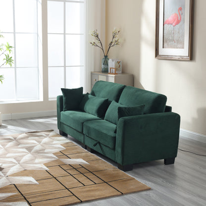 Modern L Shaped Upholstered Couch, 86.61 Velvet Modular 2 Seat Sectional Sofa with Storage Seats for Living Room and Apartment