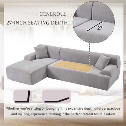 Modern Large L-Shaped Sectional Sofa 2 Piece Free Combination Sofa with Deep Seating for Living Room Salon