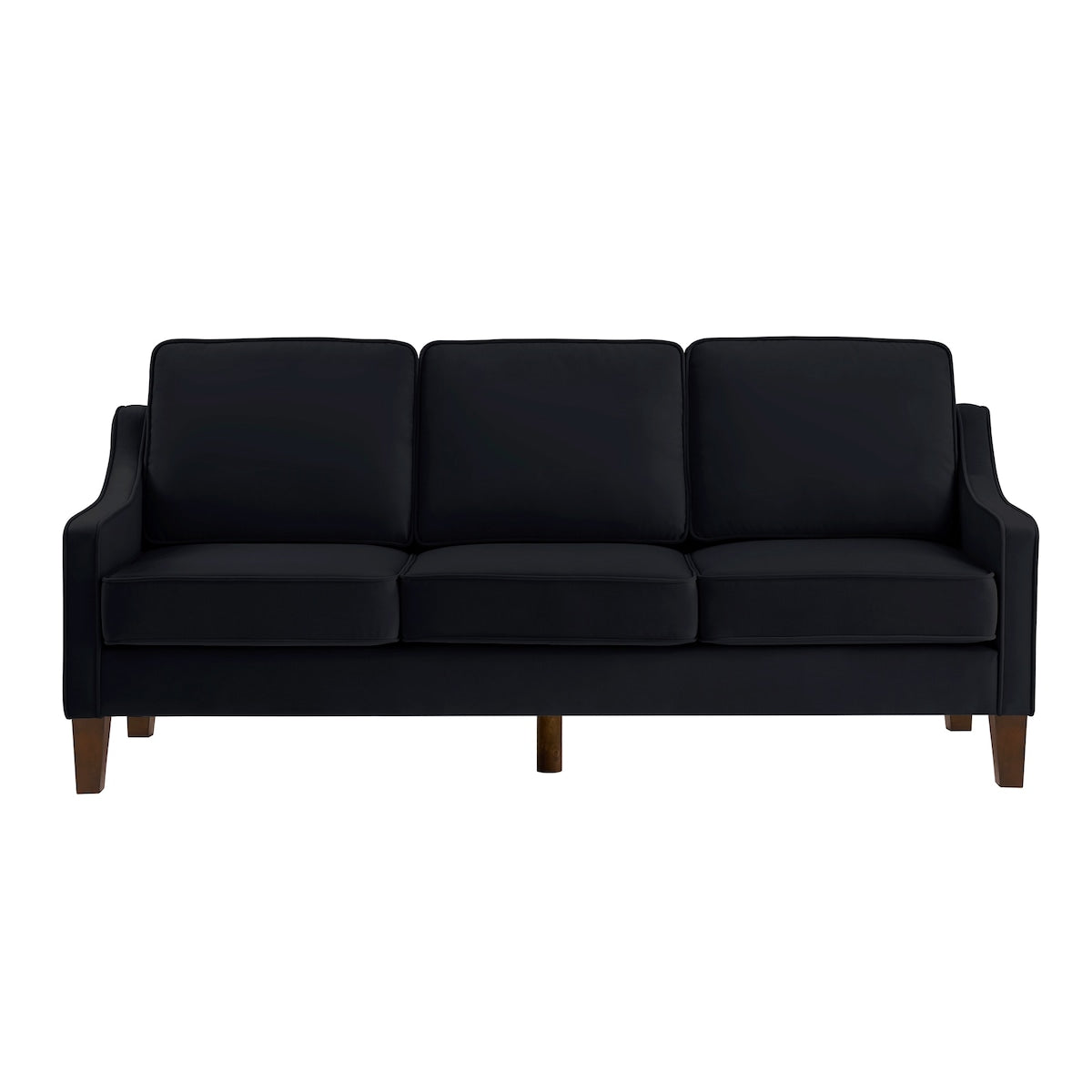 Modern Upholstered Sofa with Removable Cushions and Scooped Arms