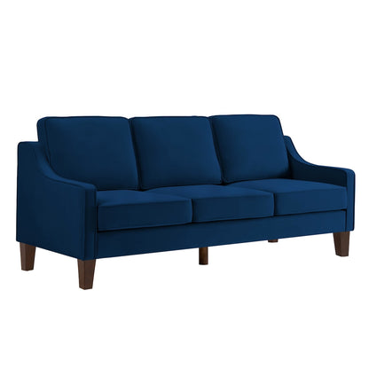 Modern Upholstered Sofa with Removable Cushions and Scooped Arms
