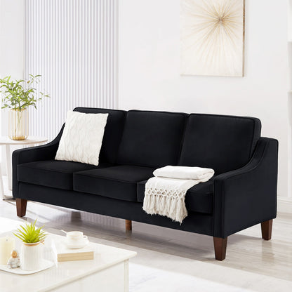 Modern Upholstered Sofa with Removable Cushions and Scooped Arms