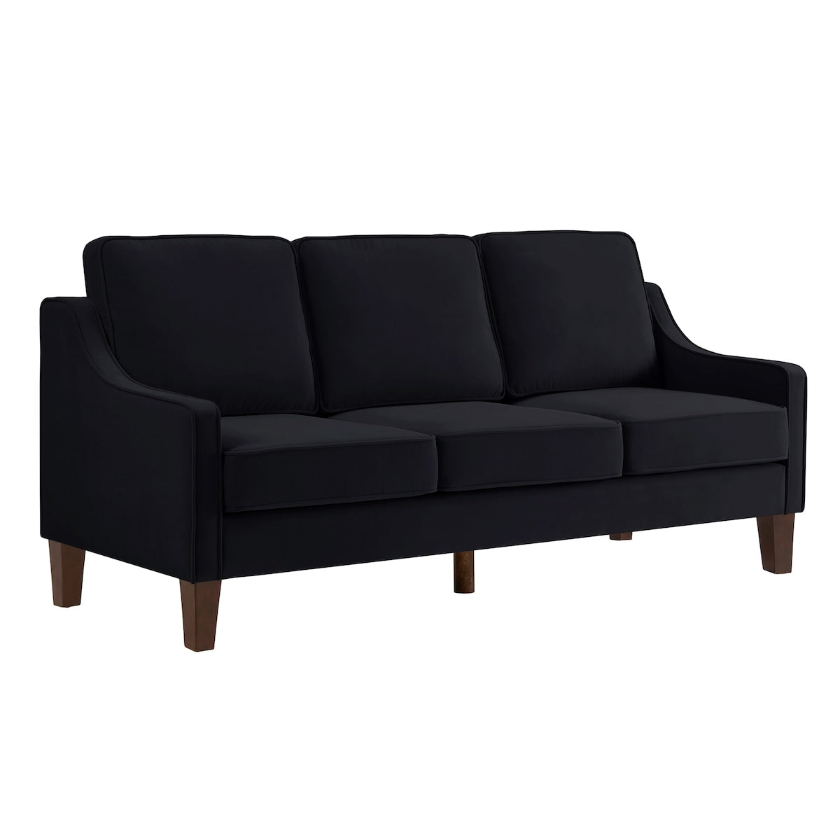Modern Upholstered Sofa with Removable Cushions and Scooped Arms
