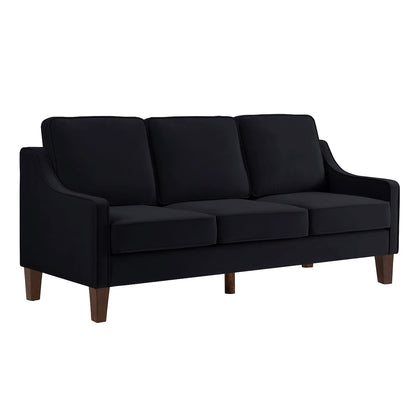 Modern Upholstered Sofa with Removable Cushions and Scooped Arms