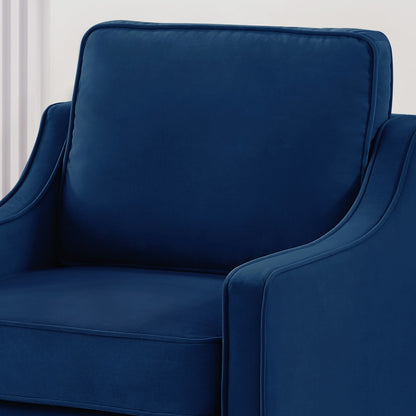 Modern Upholstered Sofa with Removable Cushions and Scooped Arms