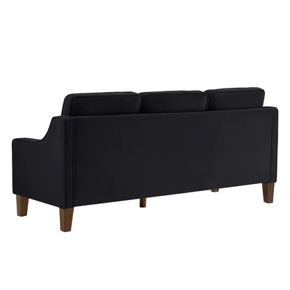 Modern Upholstered Sofa with Removable Cushions and Scooped Arms