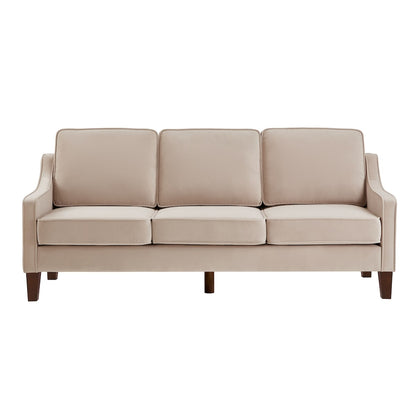 Modern Upholstered Sofa with Removable Cushions and Scooped Arms