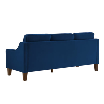 Modern Upholstered Sofa with Removable Cushions and Scooped Arms