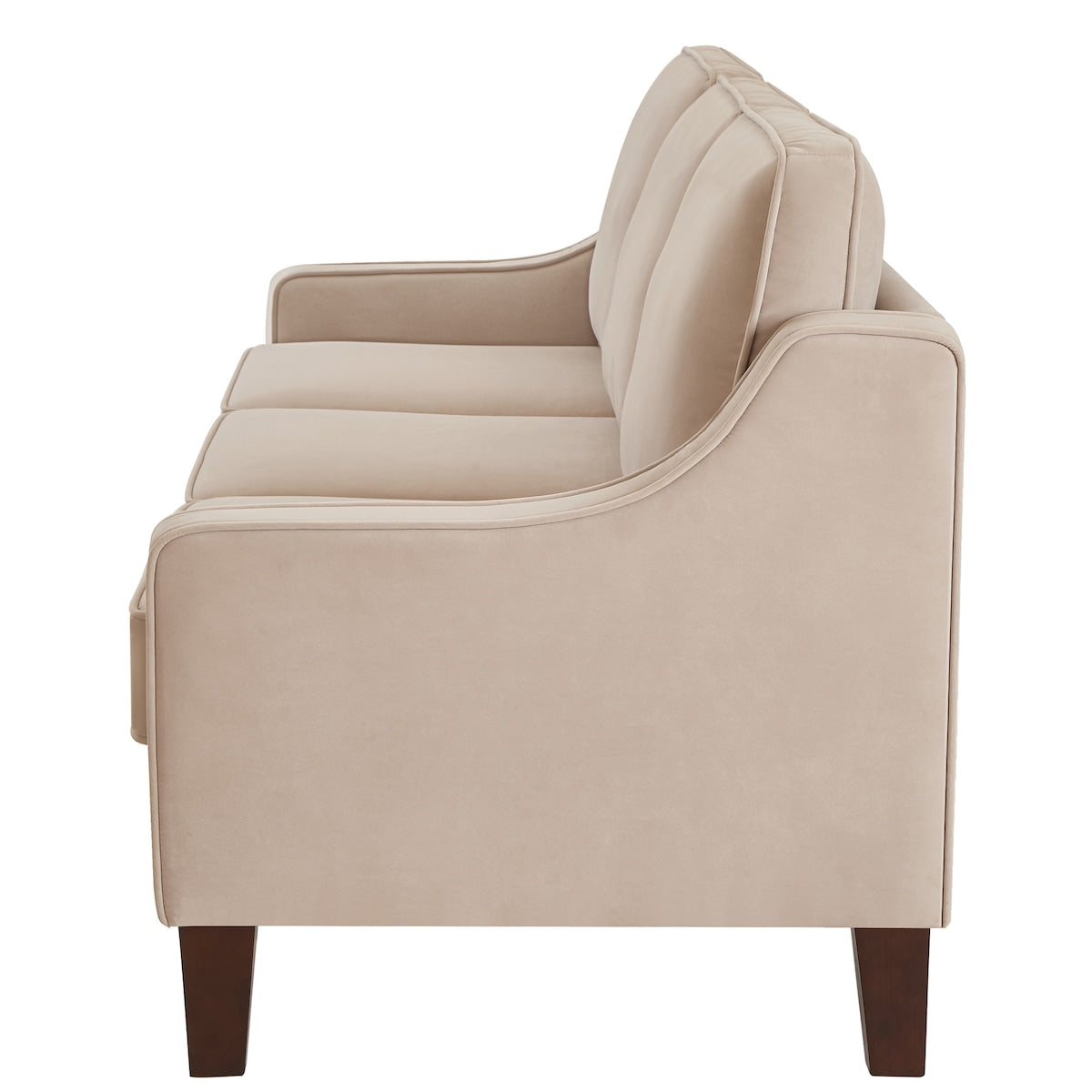 Modern Upholstered Sofa with Removable Cushions and Scooped Arms