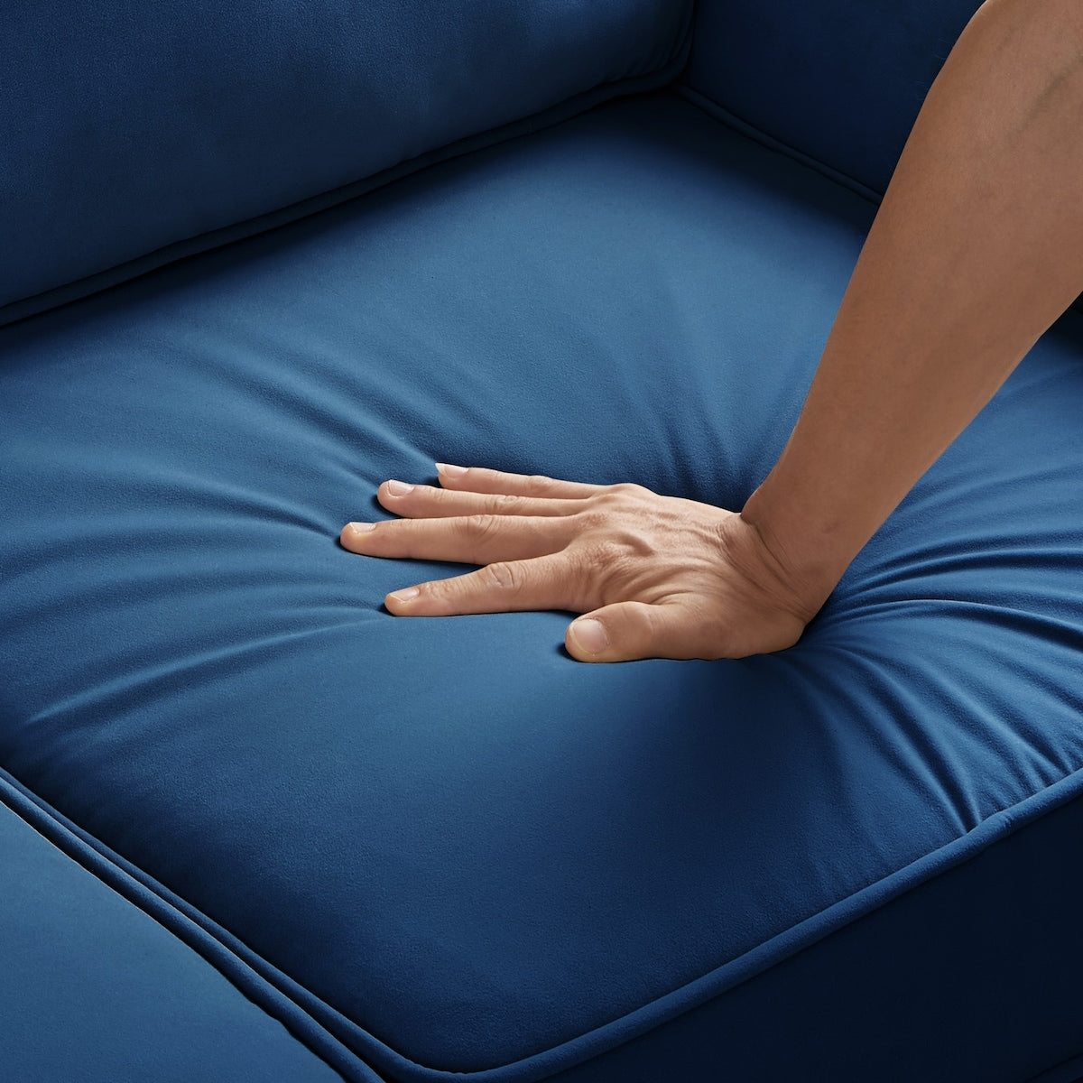 Modern Upholstered Sofa with Removable Cushions and Scooped Arms