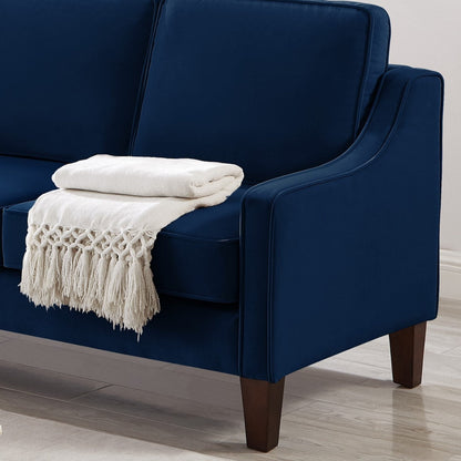 Modern Upholstered Sofa with Removable Cushions and Scooped Arms