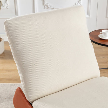 Modern Upholstered Rocking Chair Recliner w/ Footrest and Soft Padded