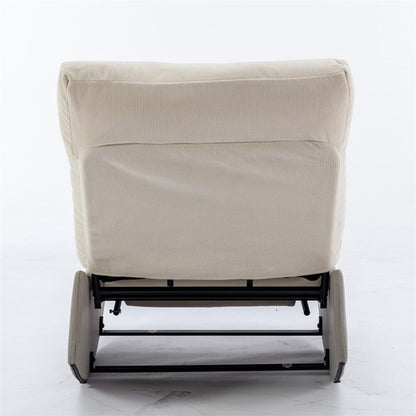 Modern Upholstered Rocking Chair Recliner w/ Footrest and Soft Padded