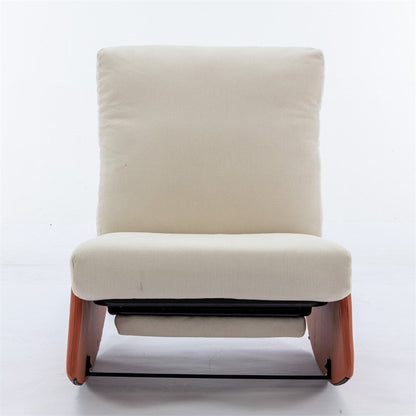 Modern Upholstered Rocking Chair Recliner w/ Footrest and Soft Padded