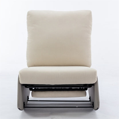 Modern Upholstered Rocking Chair Recliner w/ Footrest and Soft Padded
