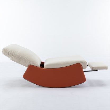 Modern Upholstered Rocking Chair Recliner w/ Footrest and Soft Padded