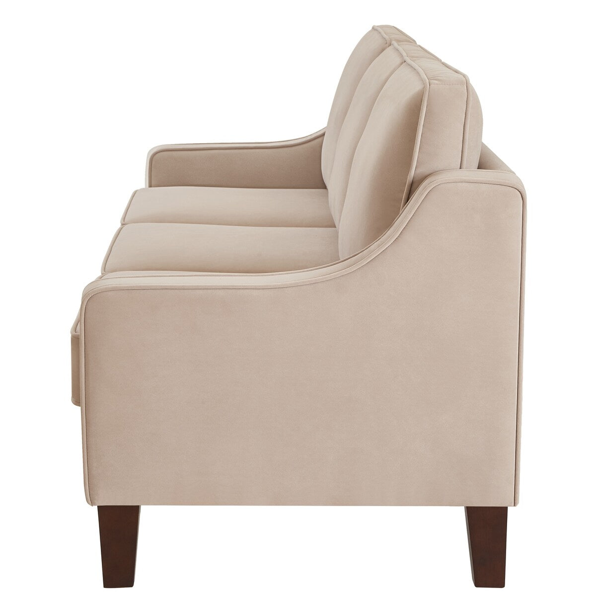 Modern Upholstered Sofa with Removable Cushions and Scooped Arms