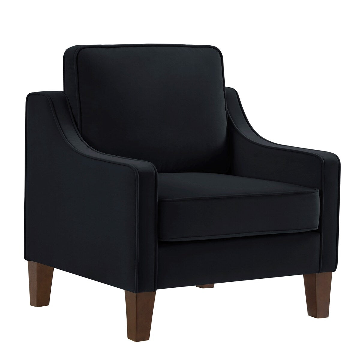 Modern Upholstered Sofa with Removable Cushions and Scooped Arms