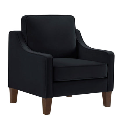 Modern Upholstered Sofa with Removable Cushions and Scooped Arms