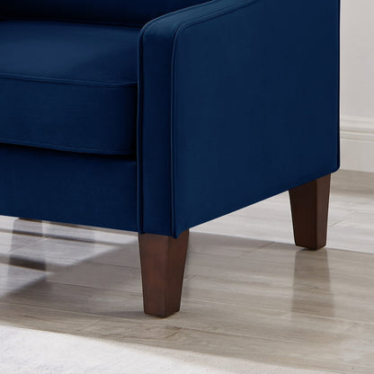 Modern Upholstered Sofa with Removable Cushions and Scooped Arms