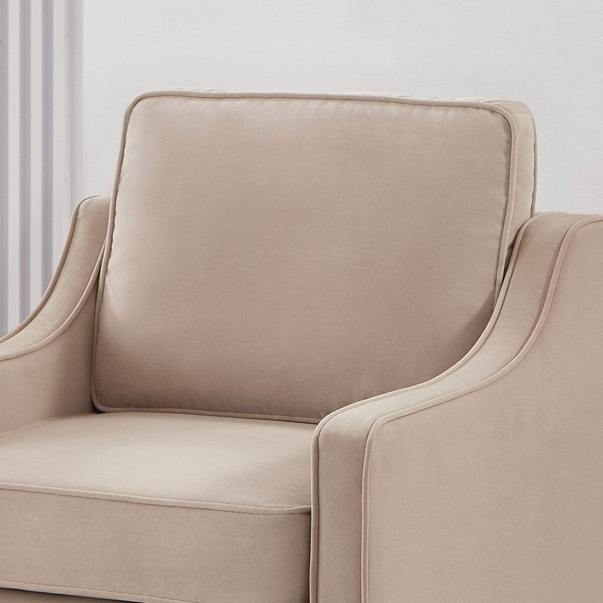 Modern Upholstered Sofa with Removable Cushions and Scooped Arms