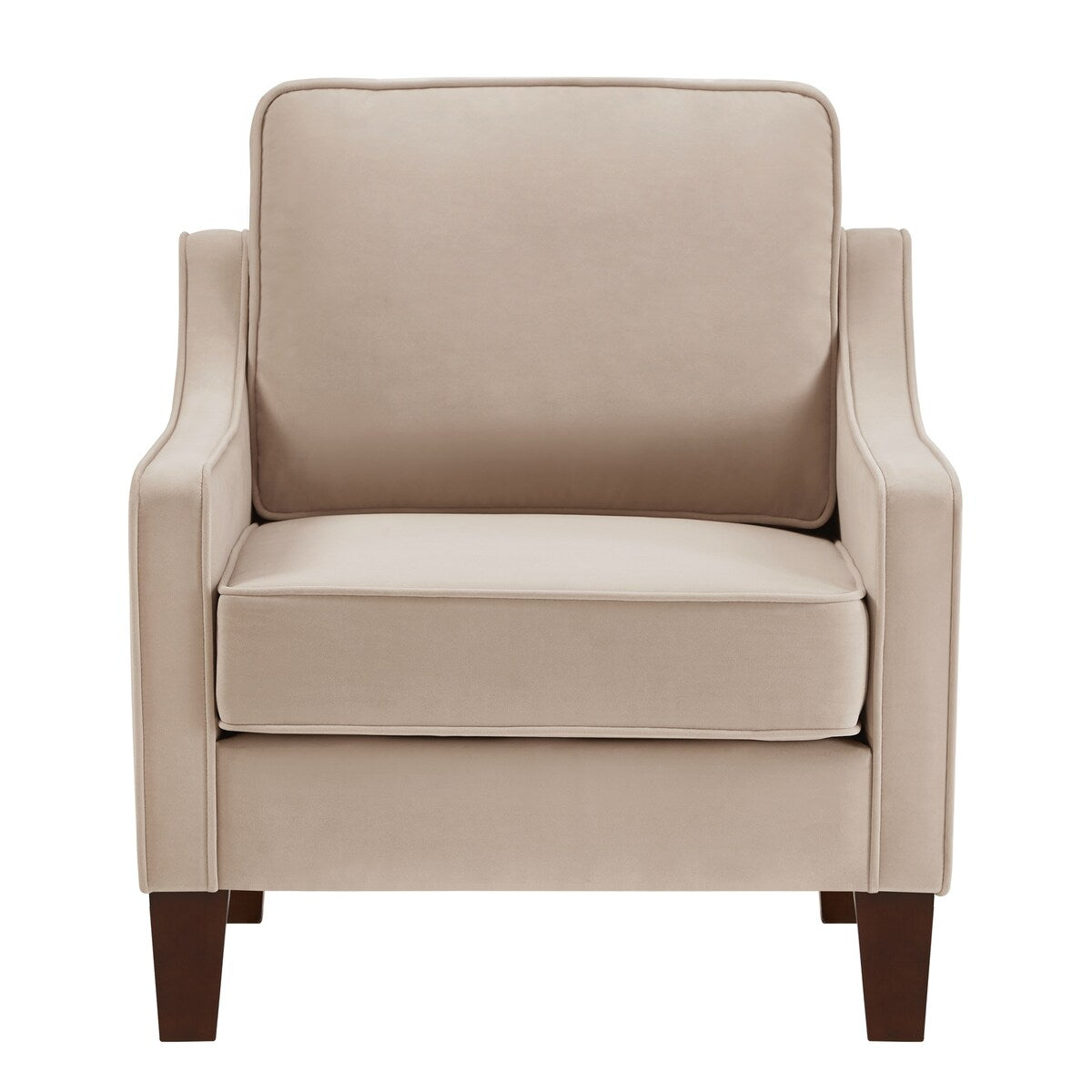 Modern Upholstered Sofa with Removable Cushions and Scooped Arms