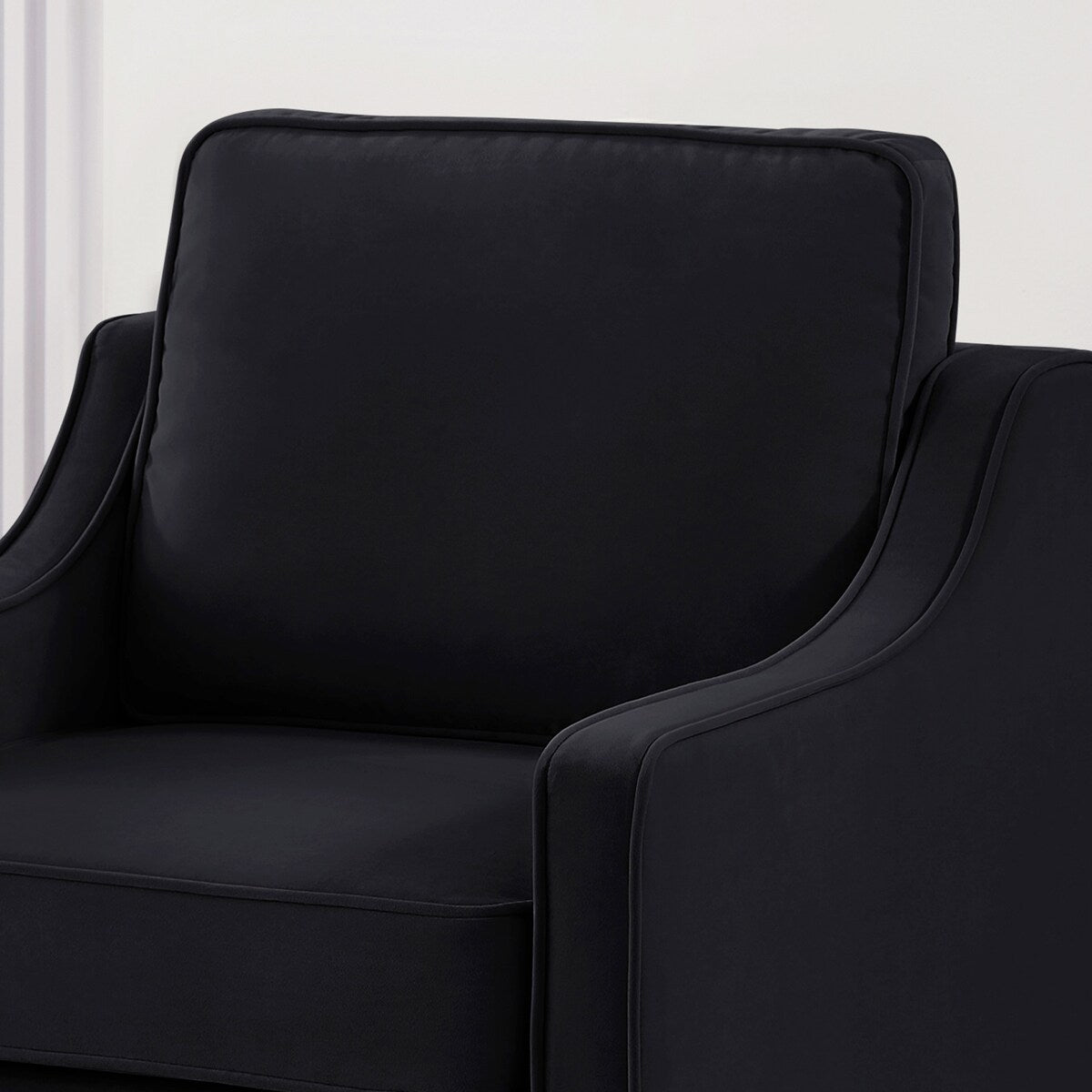 Modern Upholstered Sofa with Removable Cushions and Scooped Arms