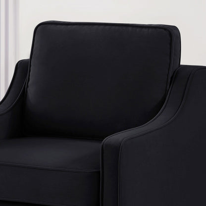 Modern Upholstered Sofa with Removable Cushions and Scooped Arms