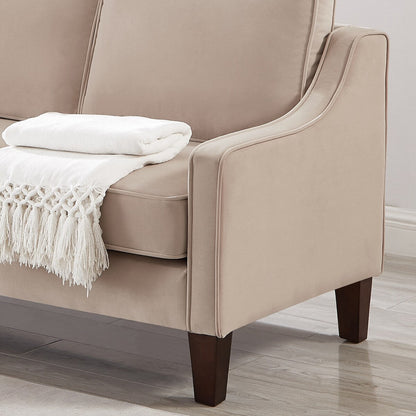 Modern Upholstered Sofa with Removable Cushions and Scooped Arms